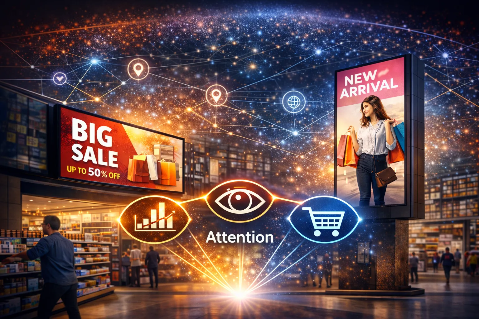 Retail Media چیست؟ نقش تلویزیون شهری و نمایشگرهای دیجیتال در فروشگاه‌ها.